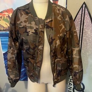 Camo flight bomber jacket
